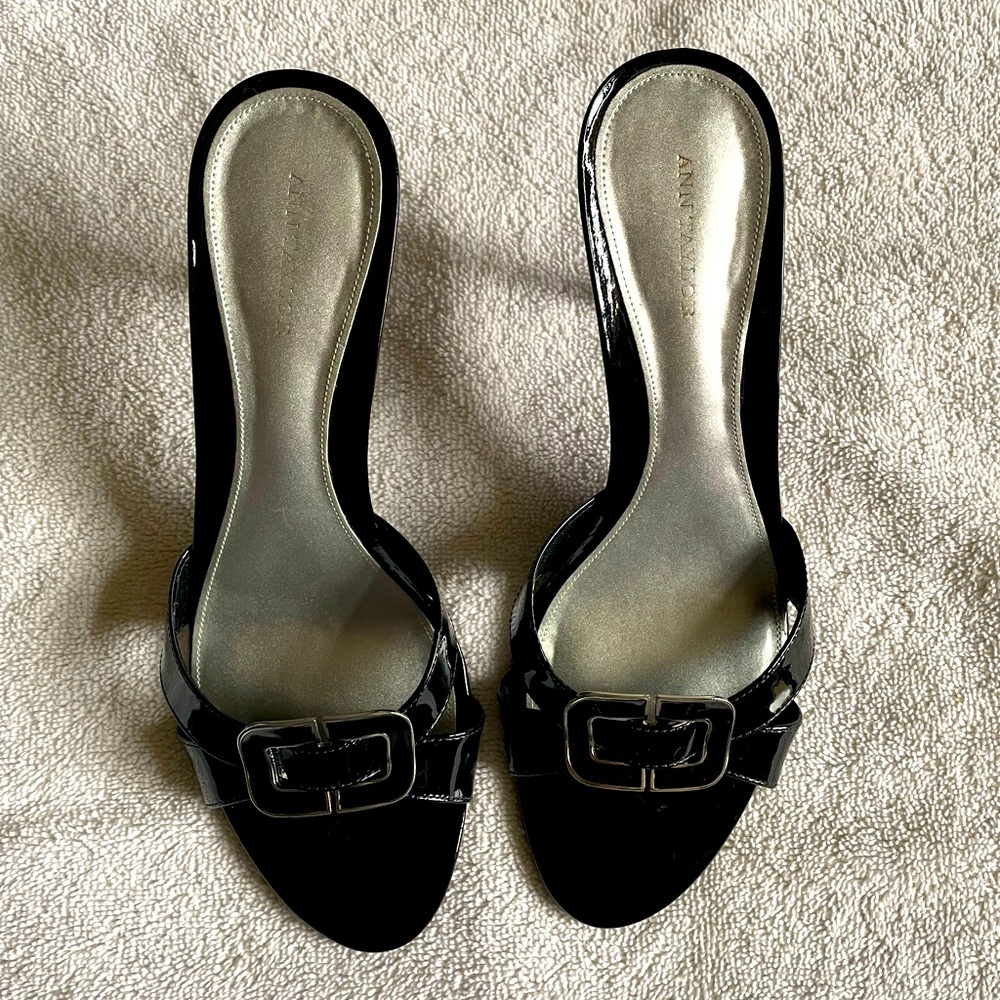 Ann Taylor Open Toe Slide Heels